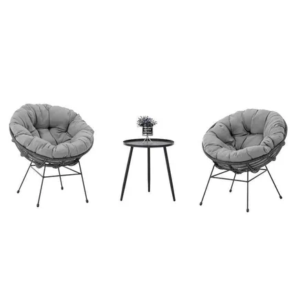 Aiamööbli komplekt Habana laud+2 tooli hall