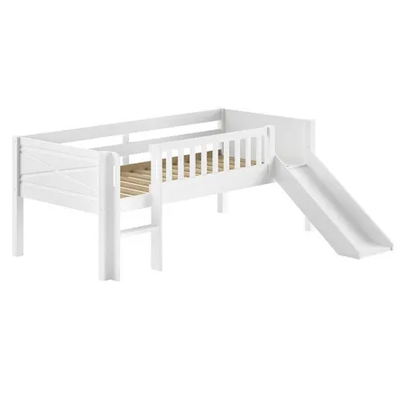 Kõrge voodi+liumägi Scott 90x200 valge