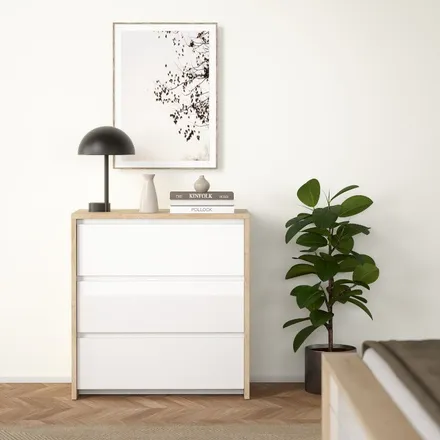 Kummut Next 3s hickory/valge kõrgläige