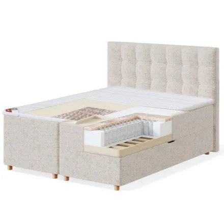 Sleepwell Red Pocket Storage kontinentaalvoodi komplekt 180x200 helehall jäik