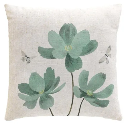 Dekoratiivpadi Palmiflore 45x45 valge/roheline