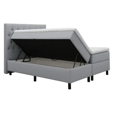 Pesukastiga kontinentaalvoodi Lisbeth pocket 140x200 hall