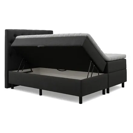 Pesukastiga kontinentaalvoodi Lisbeth pocket 180x200 tumehall
