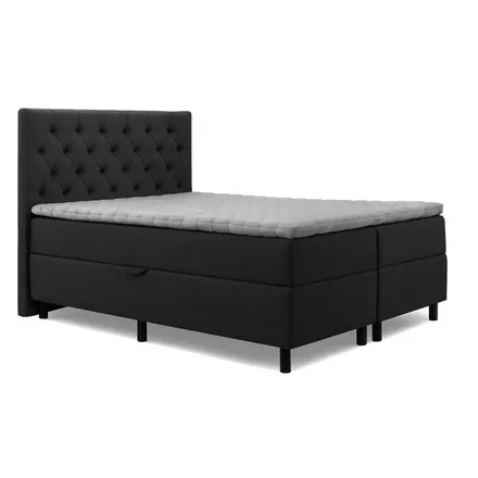 Pesukastiga kontinentaalvoodi Lisbeth pocket 180x200 tumehall