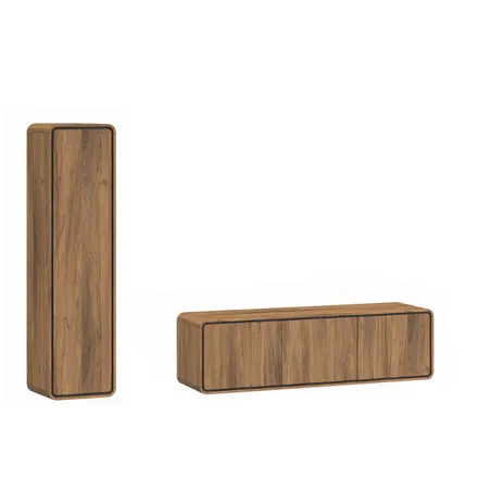 Seinariiulite komplekt Lago 1u+3u pähkel/must