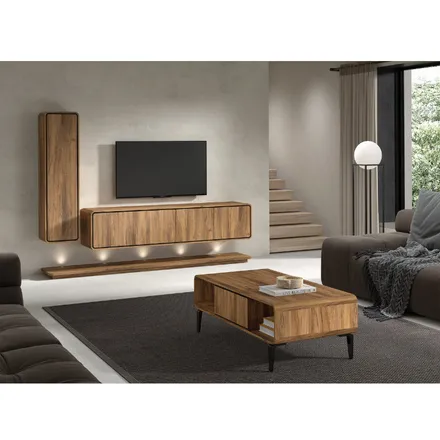 Diivanilaud Lago 135x67.5 pähkel/must