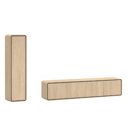 Seinariiulite komplekt Lago 1u+4u liivatamm/must