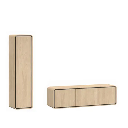 Seinariiulite komplekt Lago 1u+3u liivatamm/must