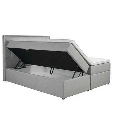 Pesukastiga kontinentaalvoodi Ritz 140x200 helehall
